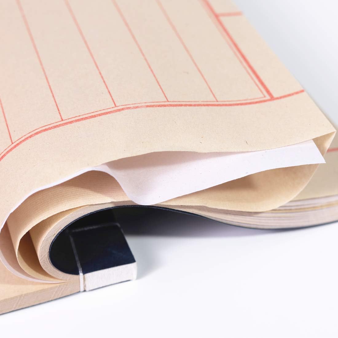 KYMY Half Sheng Shu Xuan Paper/Calligraphy Kanji Small Script Book, Lettering Writing Drawing Paper with Vertical Line, Yellow: 6.3 x 10.3 Inch, 20 Sheets