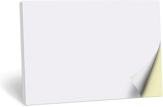 321Done 2-Part Blank Carbonless Notepad, 5.5x8.5 Landscape, Made in USA, Small Carbon Duplicate Copy Pad for Parent Notes, Sketchbook, Memos, Small Business Order Book (50 Sets) White/Yellow