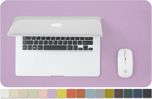 Leather Desk Mat - Small Non-Slip PU Desk Pad for Office and Home - Desk Organization and Accessories - Ideal for Large Mouse Pad and Small Desk Mats on Top of Desks (Purple,23.6"x 13.8")