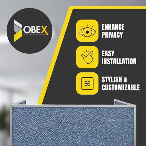 OBEX Acoustic Mounted Screen Privacy Panel Table Top Separator, Sound Blocking Desk Divider (Twilight, 18" X 48")