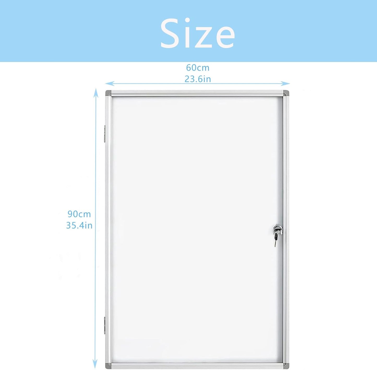 Lockable Dry Erase Board 36x24 Inches Enclosed Bulletin Boards White Board Frame Display Case,with Magnets,for School Message Notice Whiteboard (White Board)