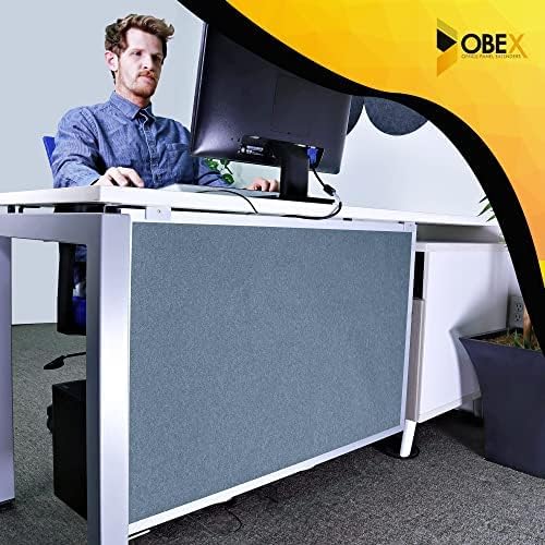 OBEX Acoustic Table Mounted Modesty Desk Privacy & Sound Absorbing Panel for Office Cubicles, 18" x 42", Twilight