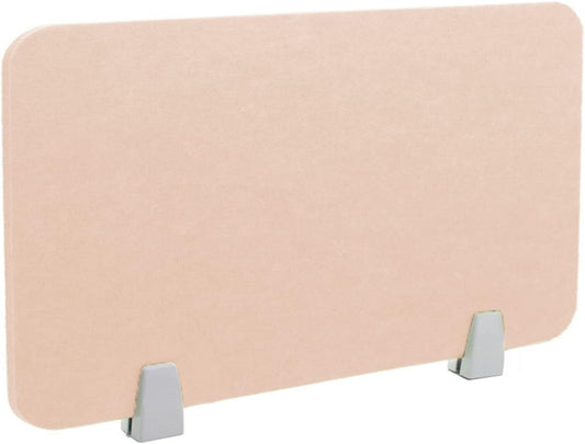 Icegrey Acoustic Desk Divider Privacy Panel Removable Sound Absorbing Desk Partition Board with 2 Clips for Student Call Centers Offices Braries Classrooms Library, Beige, 23.4x15.6"