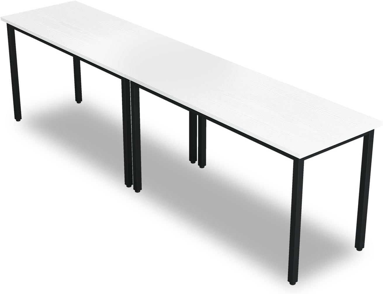 Bonzy Home Conference Tables 8ft Office Computer Desk for Meeting Room Study Writing Printer Podcast Table for 4-8 People Modern White 2PCS 94.4"x23.6"x29.5"