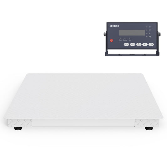 48"x48" Industrial Floor Scale, Professional Platform Scale with Digital Indicator, Accurate Weighing Scale for Warehouse Shipping and Industrial Use, 10000 lb x 1 lb, Grey