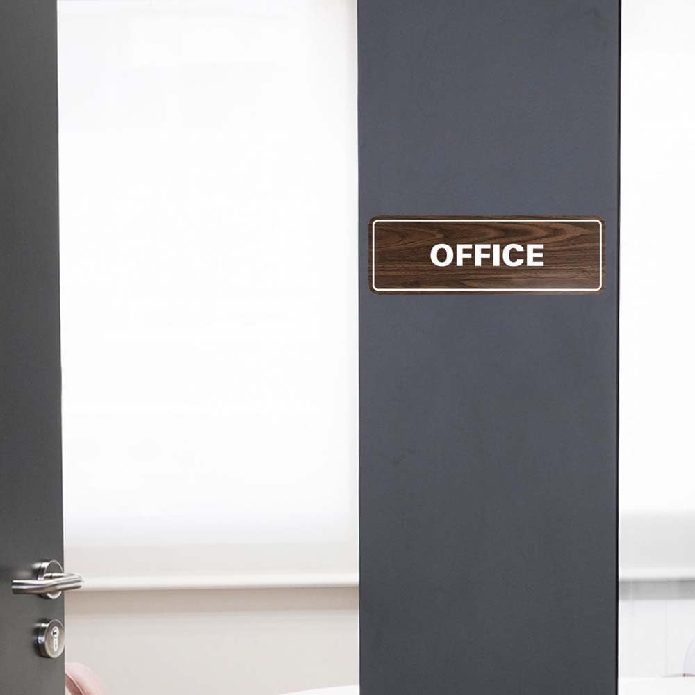 Signs ByLITA Standard Office Sign - Professional Business Signage - Easy to Install (Brushed Silver) - Small 1 Pack