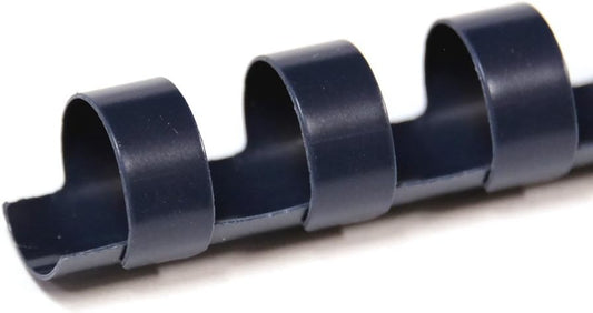 TruBind 13mm (1/2 in.) Comb Binding Spines | 11 in. Length for Letter Size or Smaller Projects | Standard 19-Ring Rectangular Holes | Navy | 80 Sheet Binding Capacity | 100 Pack