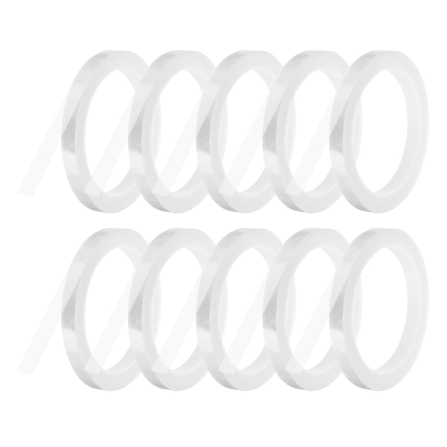 MECCANIXITY 10 Rolls Whiteboard Tape Graphic Chart Tape 10mm 54.7 Yard Art Tape Thin Self-Adhesive Pinstripe Tape Masking Tape for Gift Wrapping Craft Supplies, Clear