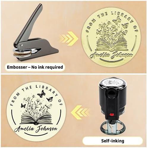 Book Embosser Personalized | Embosser Stamp Custom | Ex Libris | Book Stamp Personalized | from The Library of | Floral Book Press | Library Stamp Personalized