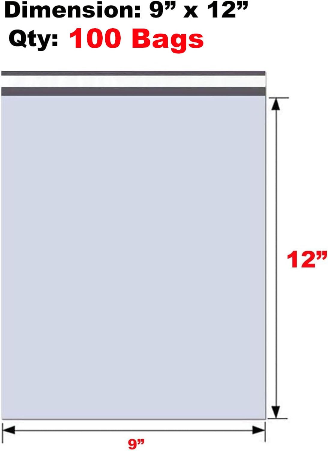 iMBAPrice 100 - 9x12 Premium Matte Finish Self-Sealing Non-Padded White Poly Mailers/Mailing Envelopes/Bags (iMBA-3PM-100)