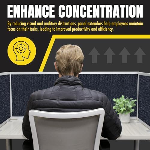 OBEX Acoustic Mounted Screen Privacy Panel Table Top Separator, Sound Blocking Desk Divider (Slate, 18" X 60")