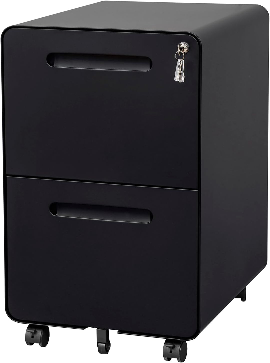 2 Drawer File Cabinet with Lock and 4 Keys, Mobile Metal Filing Cabinet, File Cabinets for Home Office, Under Desk, Pre-Assembly, File Drawer, Letter/Legal/A4 Hanging File Folders