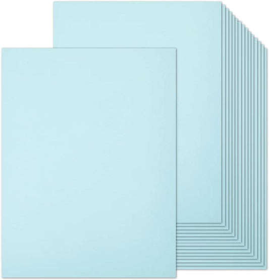 100 Sheets Light Blue Cardstock 8.5 x 11 Pastel Paper, Goefun Blue Card Stock Printer Paper for Wedding Invitations, Menus, Crafts, DIY Cards