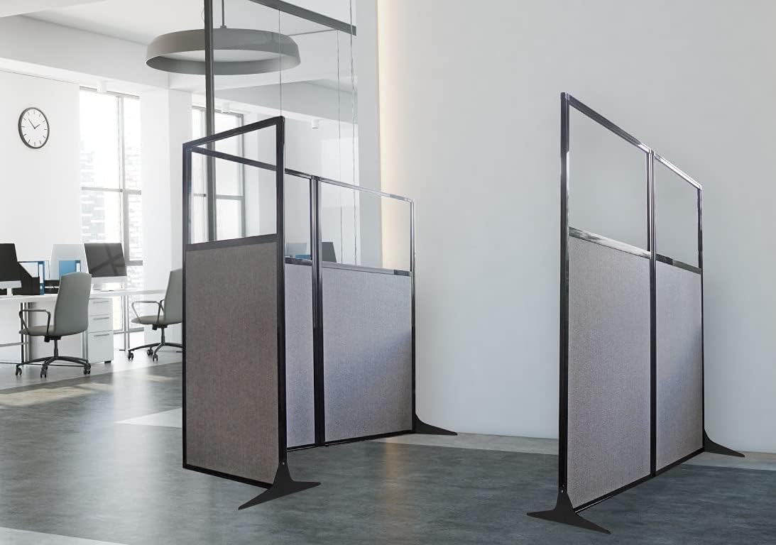 Versare Workstation Partition | Portable Wall Divider | Modern Office Cubicle | Free Standing Privacy Screen | Flexible Work Space | 99" x 70" Ocean Fabric Panels
