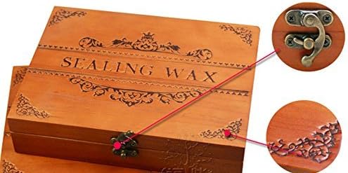 Vintage Alphabet Initial F Wax Seal Sealing Stamp Sealing Wax Sticks Spoon Wood Box Set Classical Old-fashioned Antique Alphabet Invitation Package Seal Wax Stamp Box Kit