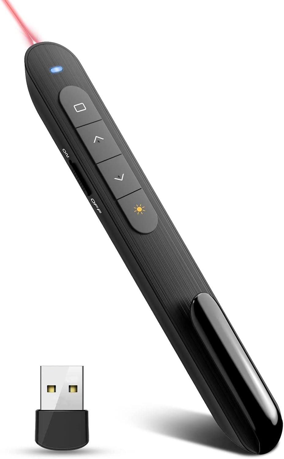 Presentation Clicker PowerPoint Clicker with Red Light, Wireless Presenter Remote Slide Clicker for Powerpoint Presentations for Mac, Keynote, Computer, Laptop