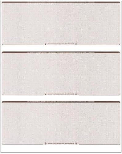 Business Voucher Check Stock - Computer Laser Checks - 3 Checks Per Page, 1000 Sheets/3000 Checks, Brown Diamond