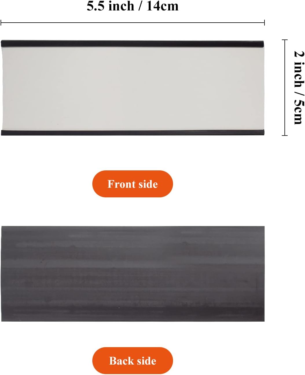 C Channel Magentic Label Holders 2x5.5 Inches with Paper Inserts and Clear Plastic Protectors,Magnetic Data Card Holders File Cabinet Labels,Pack of 50