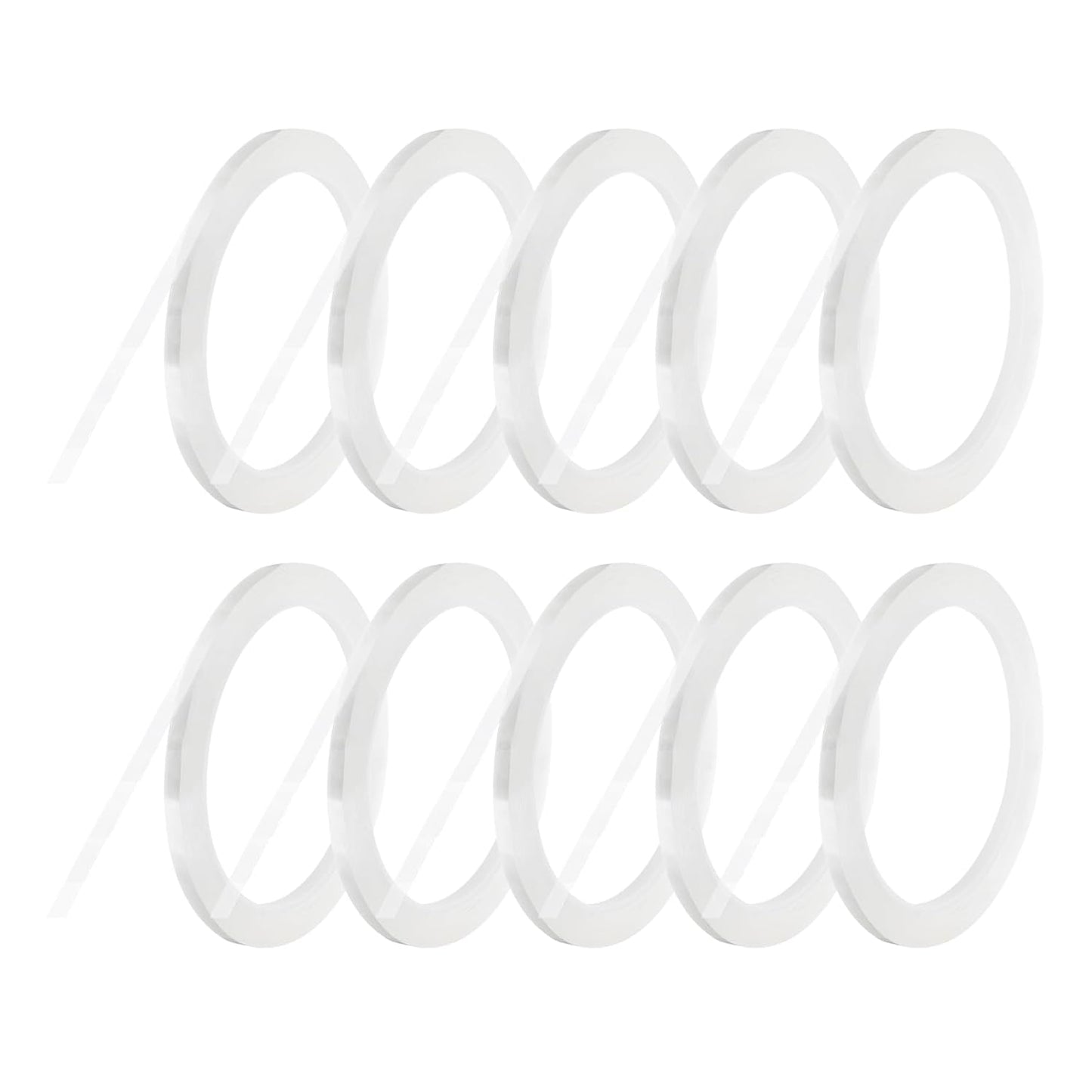 MECCANIXITY 10 Rolls Whiteboard Tape Graphic Chart Tape 5mm 54.7 Yard Art Tape Thin Self-Adhesive Pinstripe Tape Masking Tape for Gift Wrapping Craft Supplies, Clear