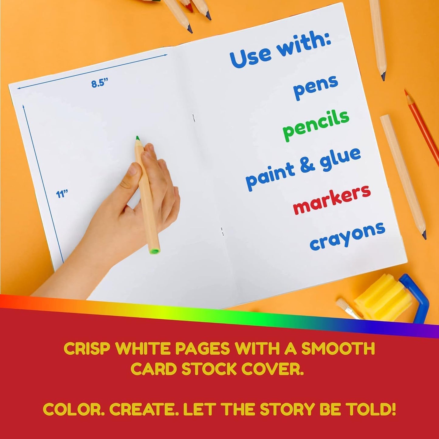 Hygloss Blank Books 8.5 x 11 Inches - 50 Pack – White Color Paperback for Drawing & Writing – Empty Books for Journaling, Sketching or Arts & Craft