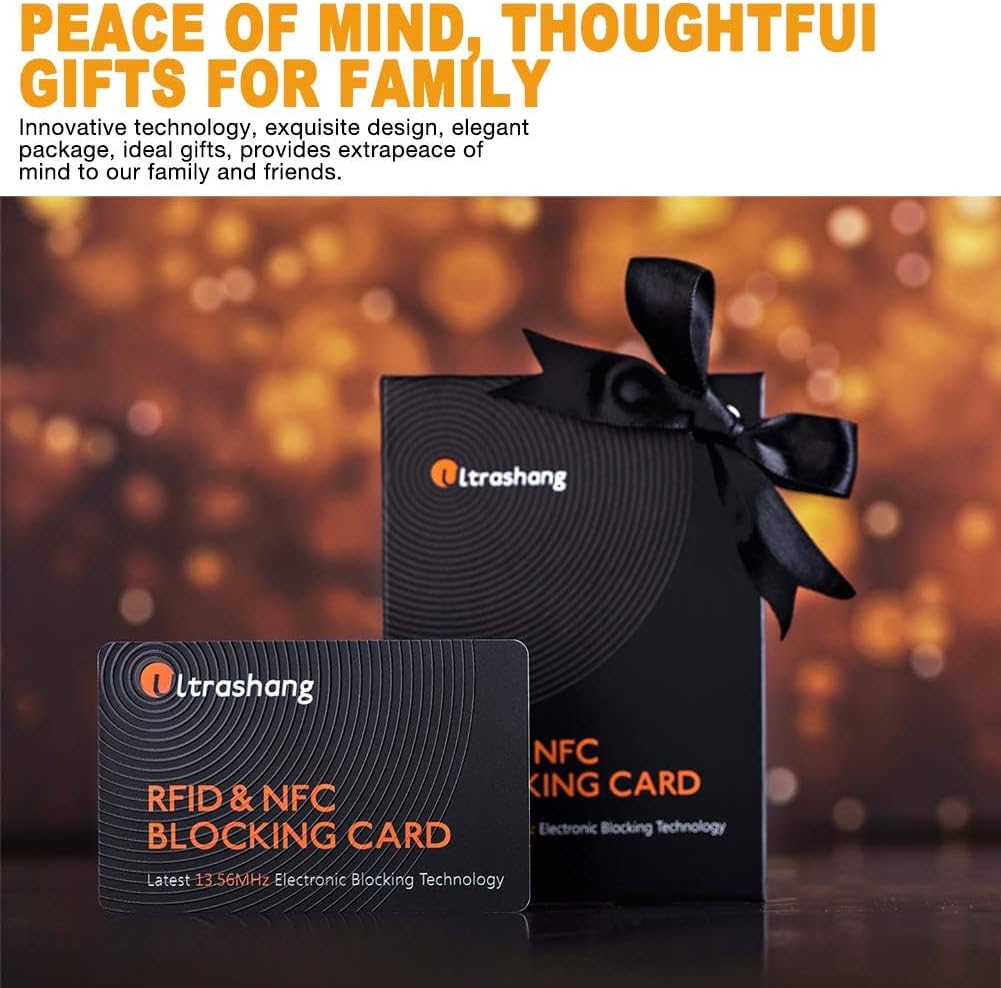 Ultrashang 2Pcs RFID Blocking Card, Fuss-free Protection for Entire Wallet Shield, Credit Card Protector NFC Bank Debit Blocker, Identity Theft Prevention for Passport Travel Security (Ver. 2.0)