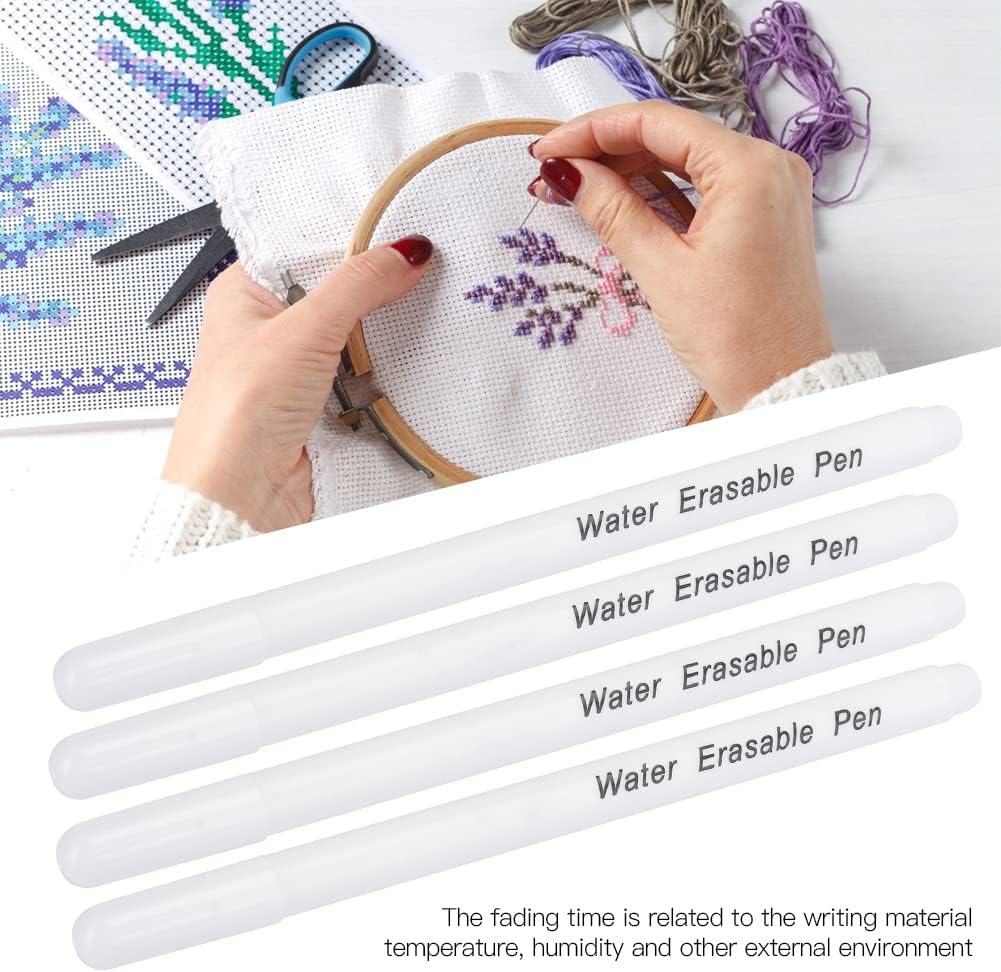 Air Water Erasable Pen Fabric Marker Temporary Marking Auto Vanishing Pen Air Erasable Pen, 10pcs Disappearing Ink Marking Pen for Cloth Marking ToolsMarking & Tracing Tools(Single Head White)