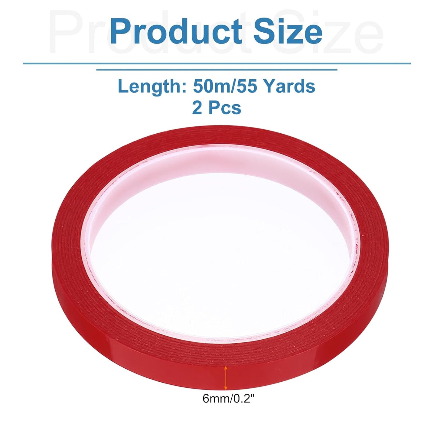 uxcell 2pcs 3/8" x 55 Yard Graphic Tape Whiteboard Grid Marking Tape Pinstripe Chart Line, Red