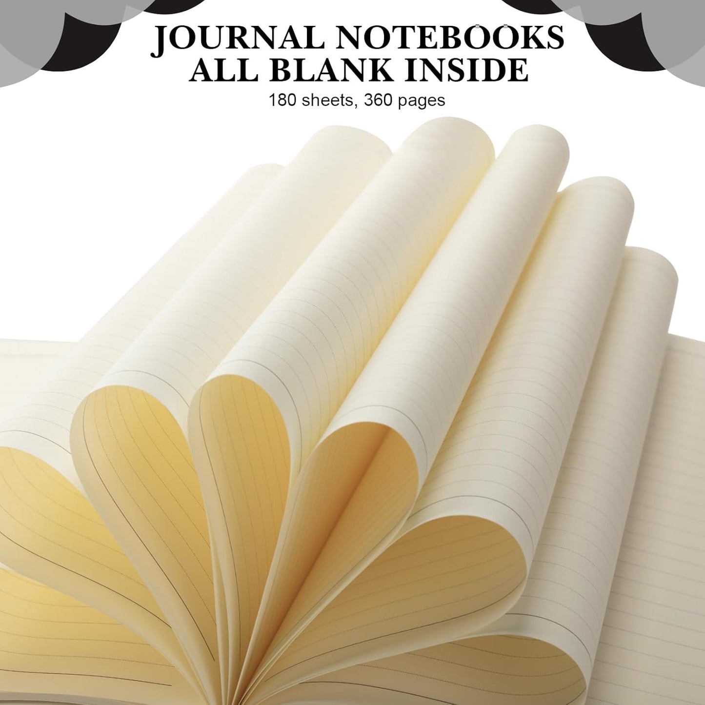 SATINIOR 5 Pack A4 Notebooks Large Journal 360 Pages Leather Softcover Hardcover Notebooks Thick Paper Lined Notepad for Office School Business Note Taking Writing, 8.5'' x 11''(Black)