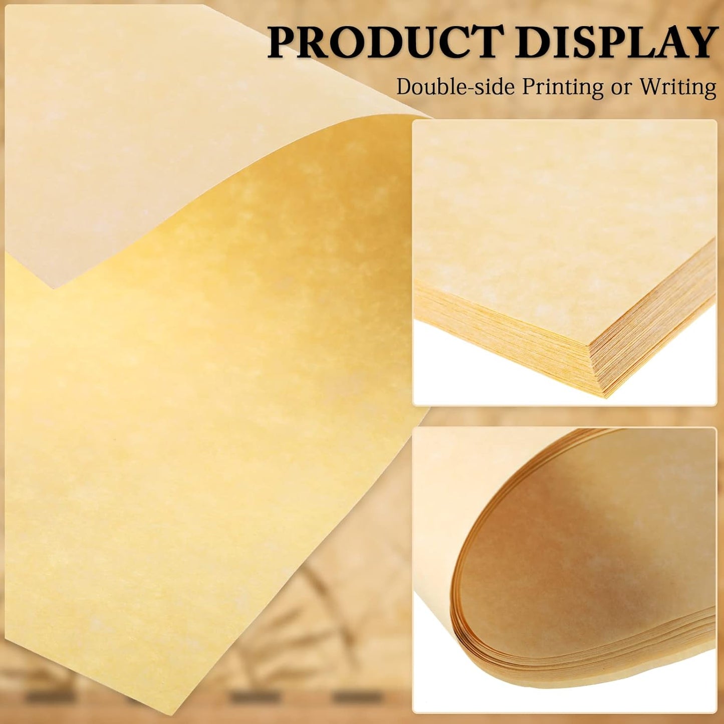 Epakh 200 Sheets Old Age Parchment Paper 8.5 x 11 Inch Standard Letter Vintage Colored Old Parchment Semblance Double Side Printing Paper(Light Beige)