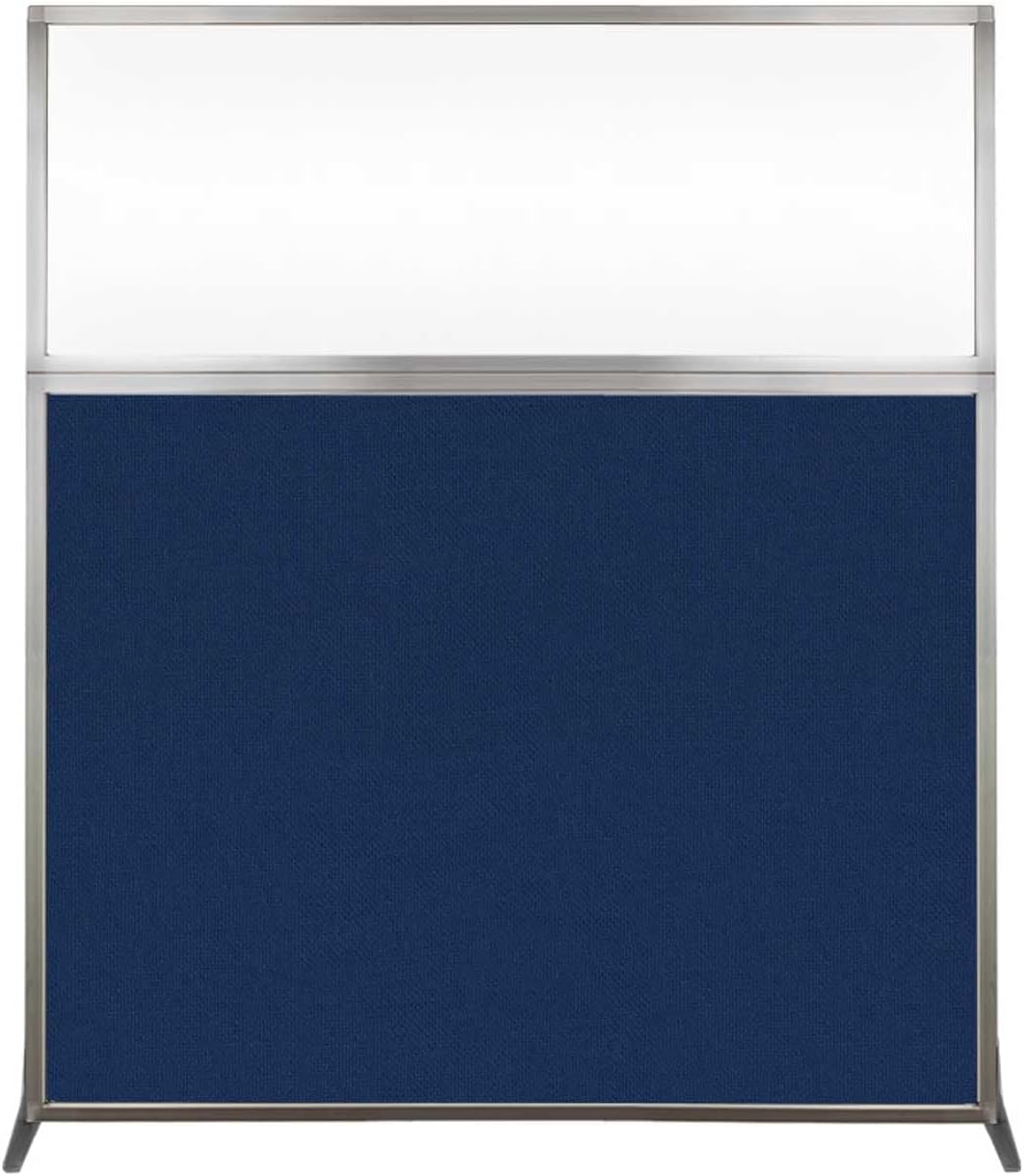 Versare Hush Screen Portable Room Divider | Workstation Wall Divider | Freestanding Privacy Hush Panels | Clear Windows | Fabric Office Divider Screen | Great for Room Separation