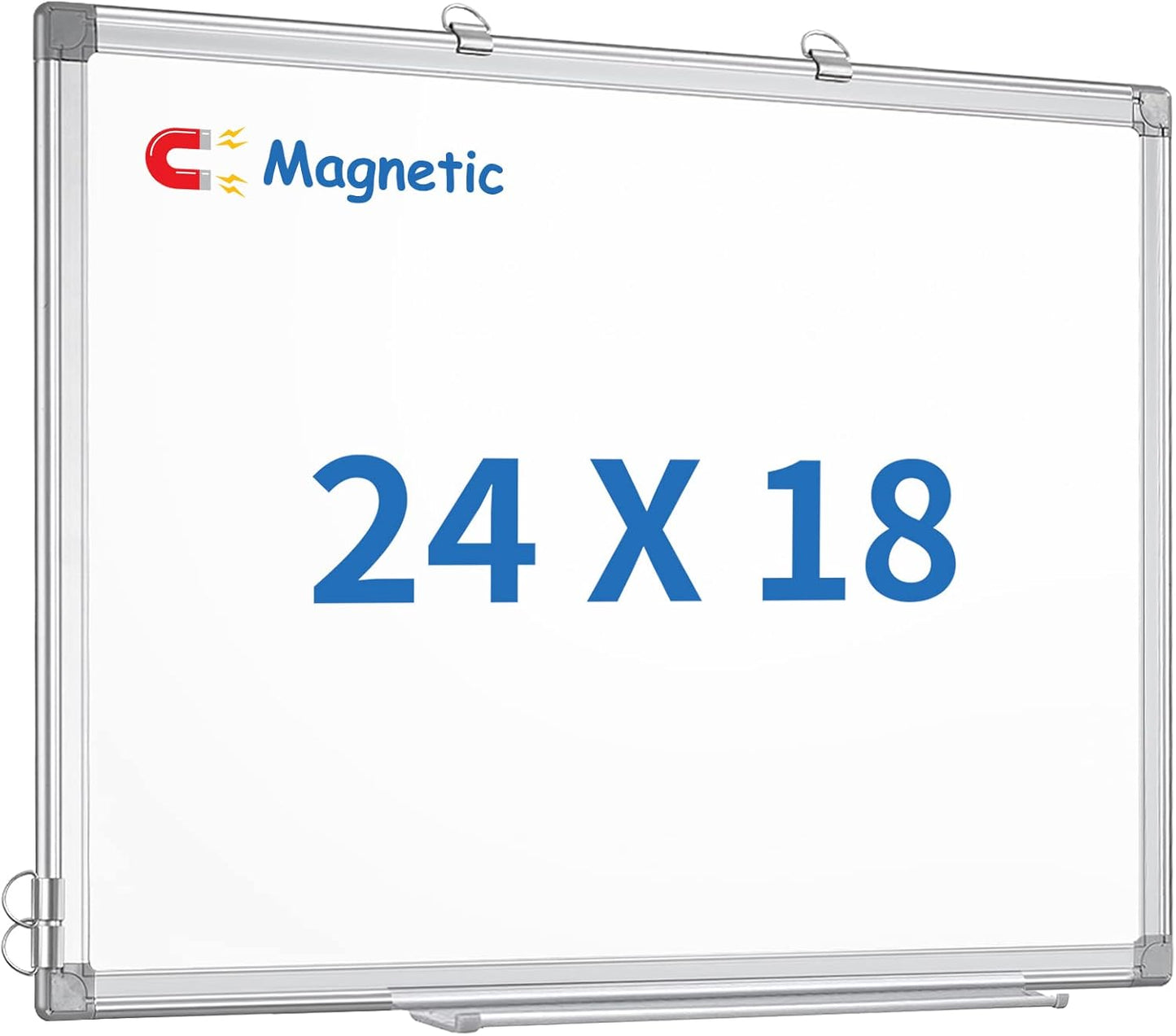 White Board Dry Erase, 24 x 18 inch Magnetic Dry Erase Board Whiteboard for Wall, Aluminum Frame Hanging Whiteboard Marker Board Writing Board for Home Classroom Office