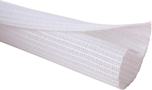 Alex Tech 25ft - 1.25 inch Cord Protector Wire Loom Tubing Cable Sleeve Split Sleeving for USB Cable Power Cord Audio Video Cable - Protect Cat from Chewing Cords - White