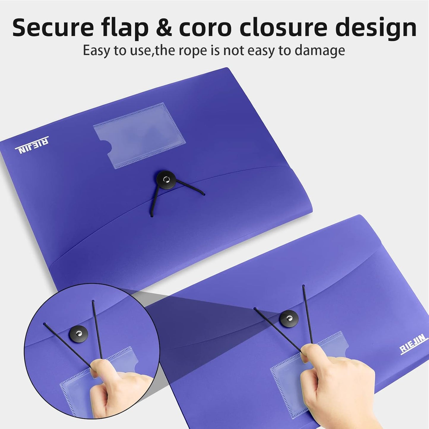 Accordian File Organizer 7 Pocket Expanding File Folder with Labels, Plastic Expandable File Folder for Documents Letter Size A4 Papers - Blue