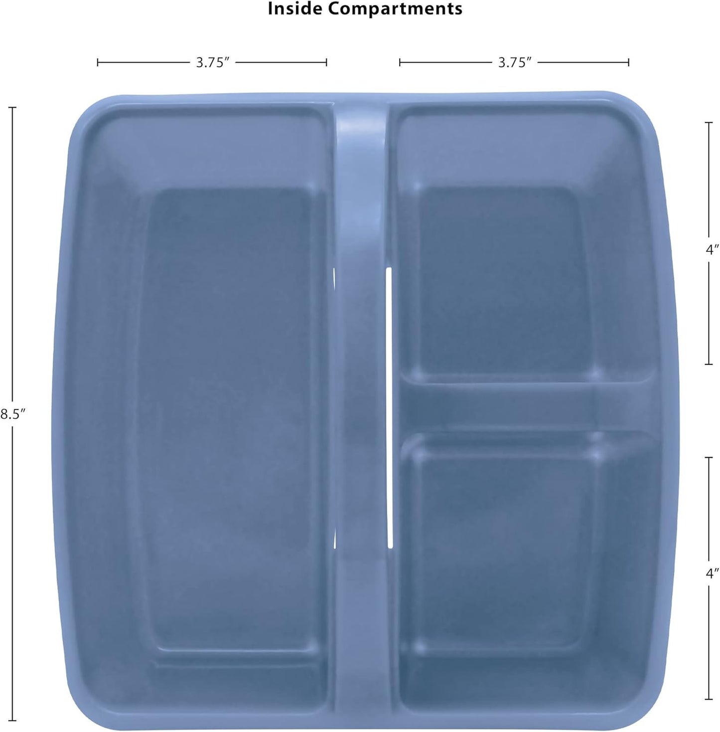 Teacher Created Resources Slate Blue Portable Plastic Storage Caddy 6-Pack for Classrooms, Kids Room, and Office Organization, 3 Compartments