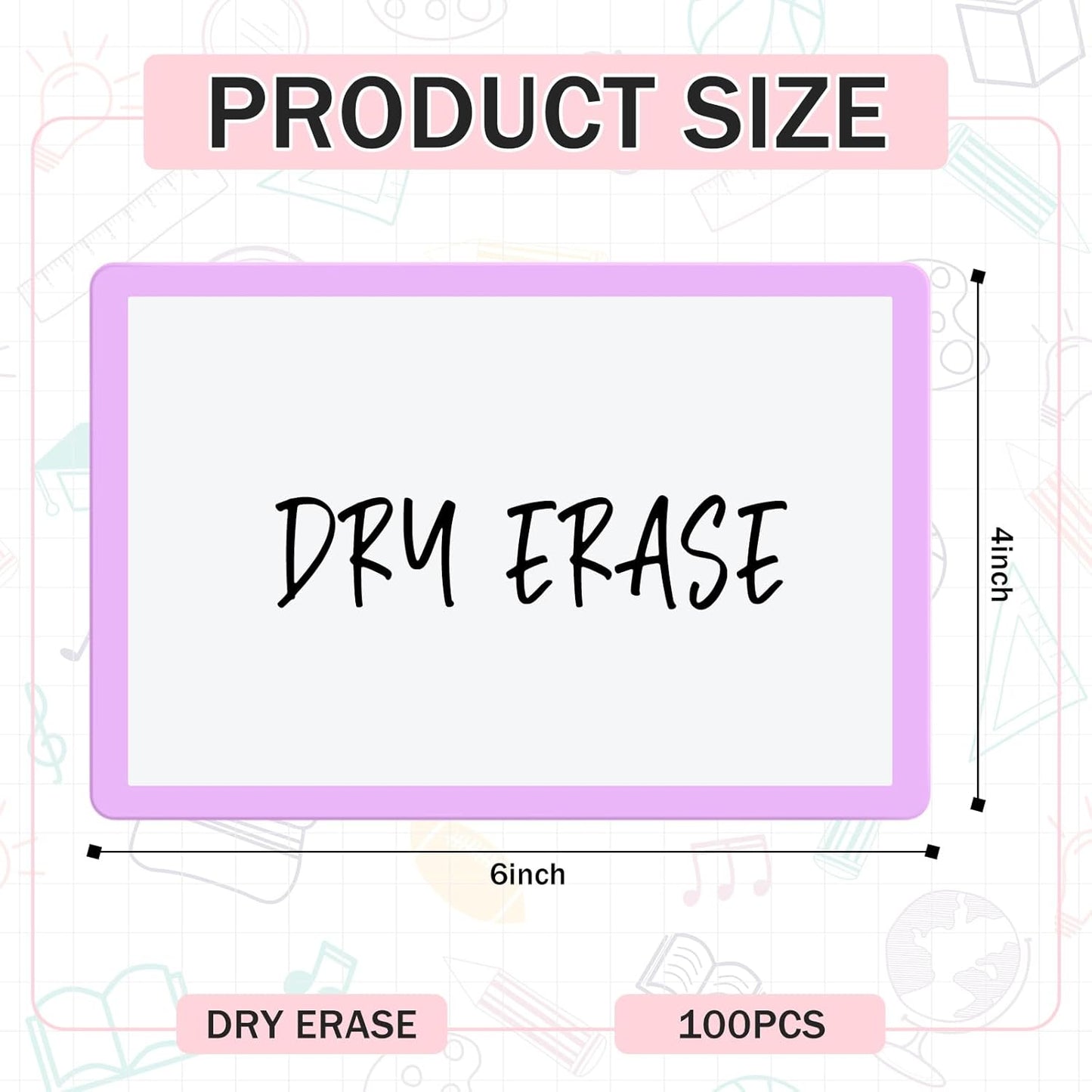 Harloon 100 Pcs Dry Erase Index Cards 4 x 6 Inch Laminated Reusable Dry Erase Note Cards Sheets for Office to Do List (Multicolored)