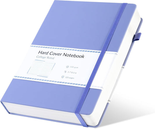 CAGIE Purple Journal Notebook for Women Men 320 Pages 100 Gsm Paper Thick Lined Journaling Notebooks A5 Leather Journals for Writing Hardcover Journal SuppliesDiary, 5.7x8.3 In