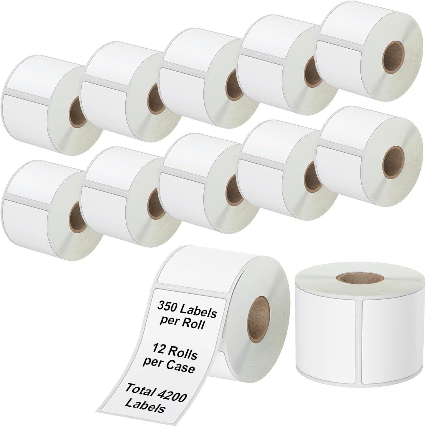 4200 Pcs 2.25" x 4" 3-Proof Direct Thermal Shipping Labels Compatible with Zebra LP2824 Plus ZD410 ZD411 ZD420 ZD421 ZP450 ZP505, 12-Roll Waterproof Mailing Address Labels for Rollo MUNBYN