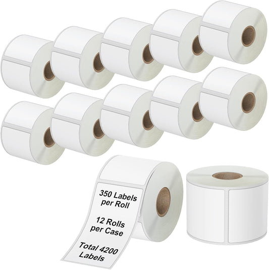 4200 Pcs 2.25" x 4" 3-Proof Direct Thermal Shipping Labels Compatible with Zebra LP2824 Plus ZD410 ZD411 ZD420 ZD421 ZP450 ZP505, 12-Roll Waterproof Mailing Address Labels for Rollo MUNBYN