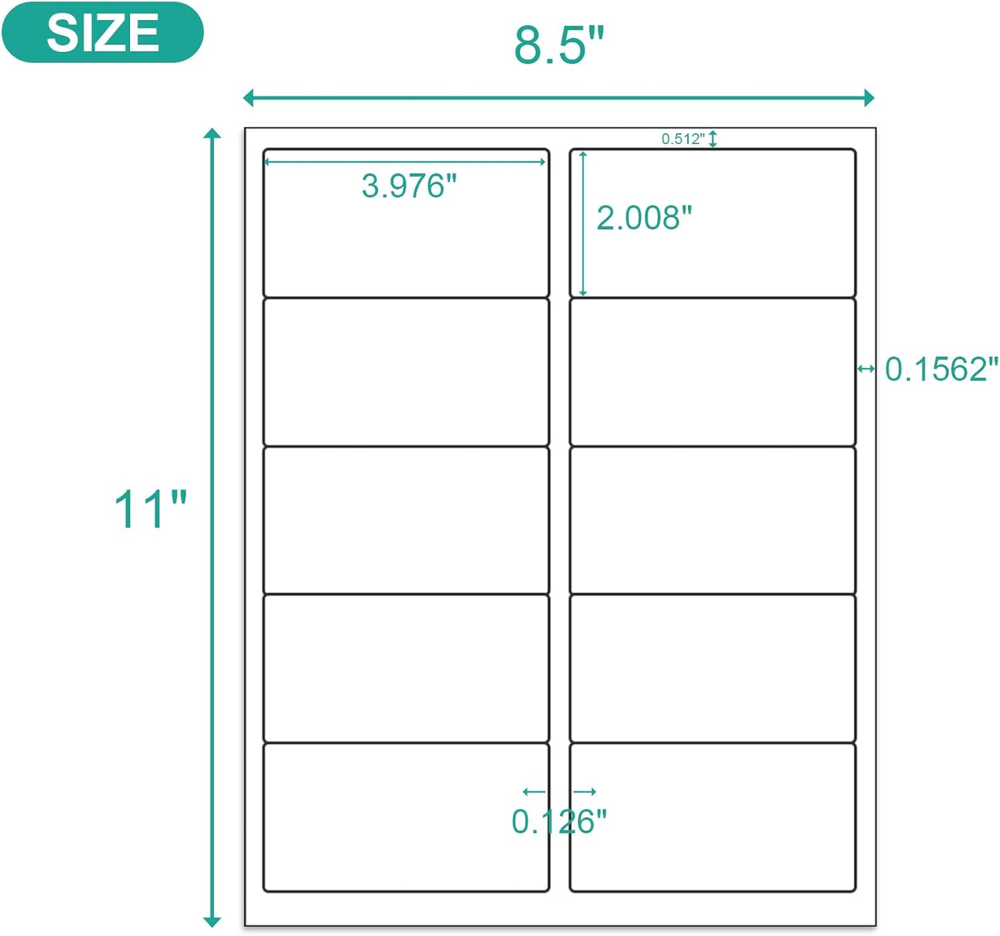 MFLABEL 2x4 Shipping Labels - 500 Adhesive Address Labels for Laser/Inkjet Printer, 50 Sheets FBA Labels, 10-UP Matte White Stickers for Packages, Mail, FBA & Shipping Boxes