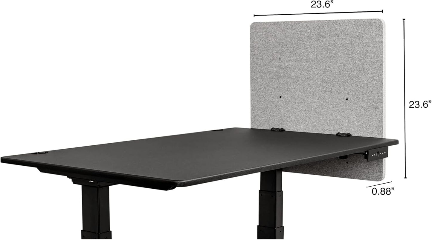 Stand Up Desk Store ReFocus Clamp-on Acoustic Desk Divider Privacy Panel That Reduces Noise and Visual Distractions (Cool Gray, 23.6" x 23.6")