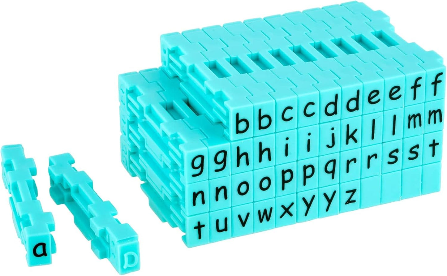 Uppercase & Lowercase Clickable Alphabet Stamp Set Bundle - 48 Lowercase & 48 Uppercase DIY Craft Stamps, Interlocking Design for Custom Words & Phrases, Scrapbooking, Journaling & Cardmaking