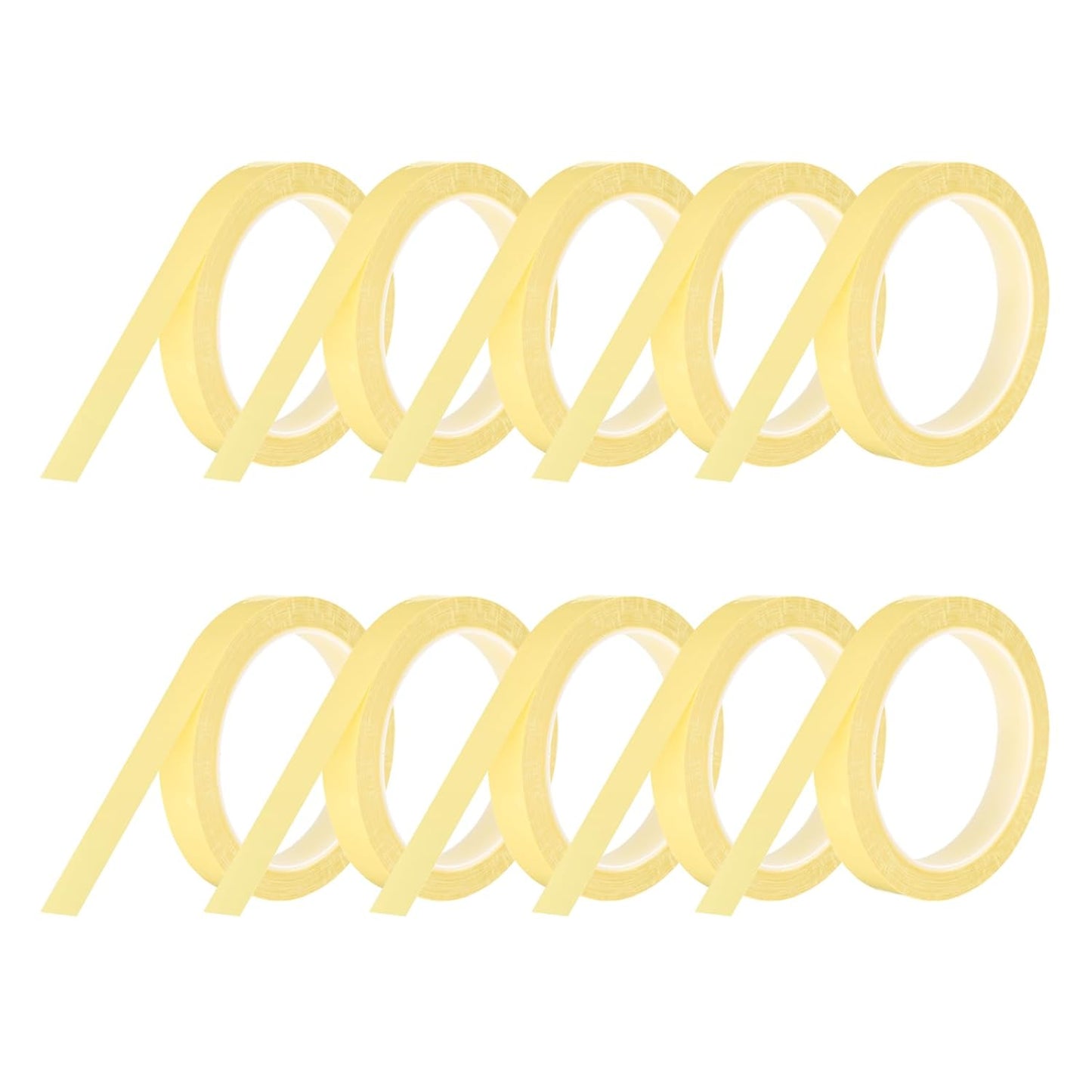 MECCANIXITY 10 Rolls Whiteboard Tape Graphic Chart Tape 15mm 54.7 Yard Art Tape Thin Self-Adhesive Pinstripe Tape Masking Tape for Gift Wrapping Craft Supplies, Light Yellow