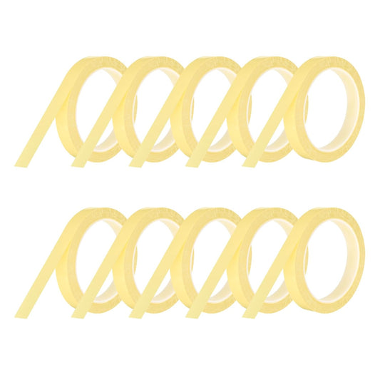 MECCANIXITY 10 Rolls Whiteboard Tape Graphic Chart Tape 15mm 54.7 Yard Art Tape Thin Self-Adhesive Pinstripe Tape Masking Tape for Gift Wrapping Craft Supplies, Light Yellow