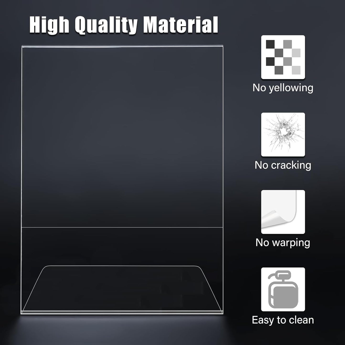 3 pack 8.5x11 Acrylic Sign Holder for Picture Frames, L Shape Clear Plastic, Plastic Sign Holder,Menu Holder, Unbreakable Table Sign Holder for Restaurant, Office, School, Store and Home Use