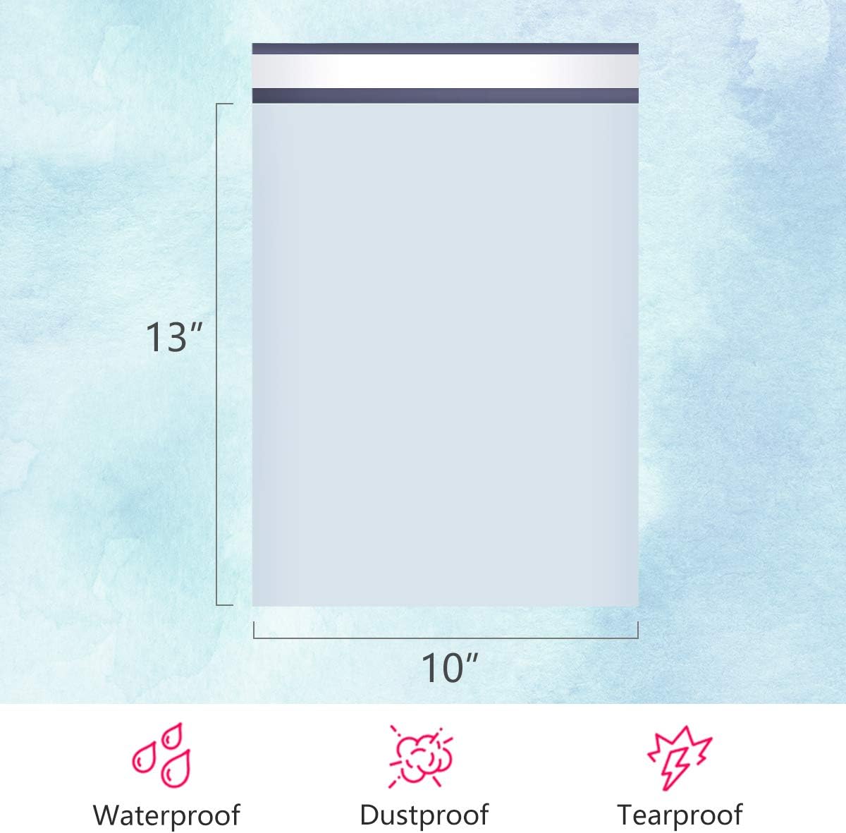 UCGOU Poly Mailers 10x13 Inch White 100 Pack Shipping Bags #4 Strong Mailing Envelopes Boutique Packaging Postal Self Seal Adhesive Waterproof and Tear Proof Small Business for Clothes Books