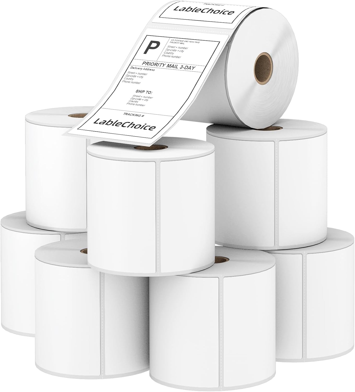 8 Rolls 450 Pcs 4x6 3-Proof Direct Thermal Shipping Labels Compatible with Zebra 2844 Zp-450 Zp-505 Zp-500, LabelChoice 3600 Labels 1" Core Permanent Adhesive Sticker Labels for Rollo, MUNBYN Printer