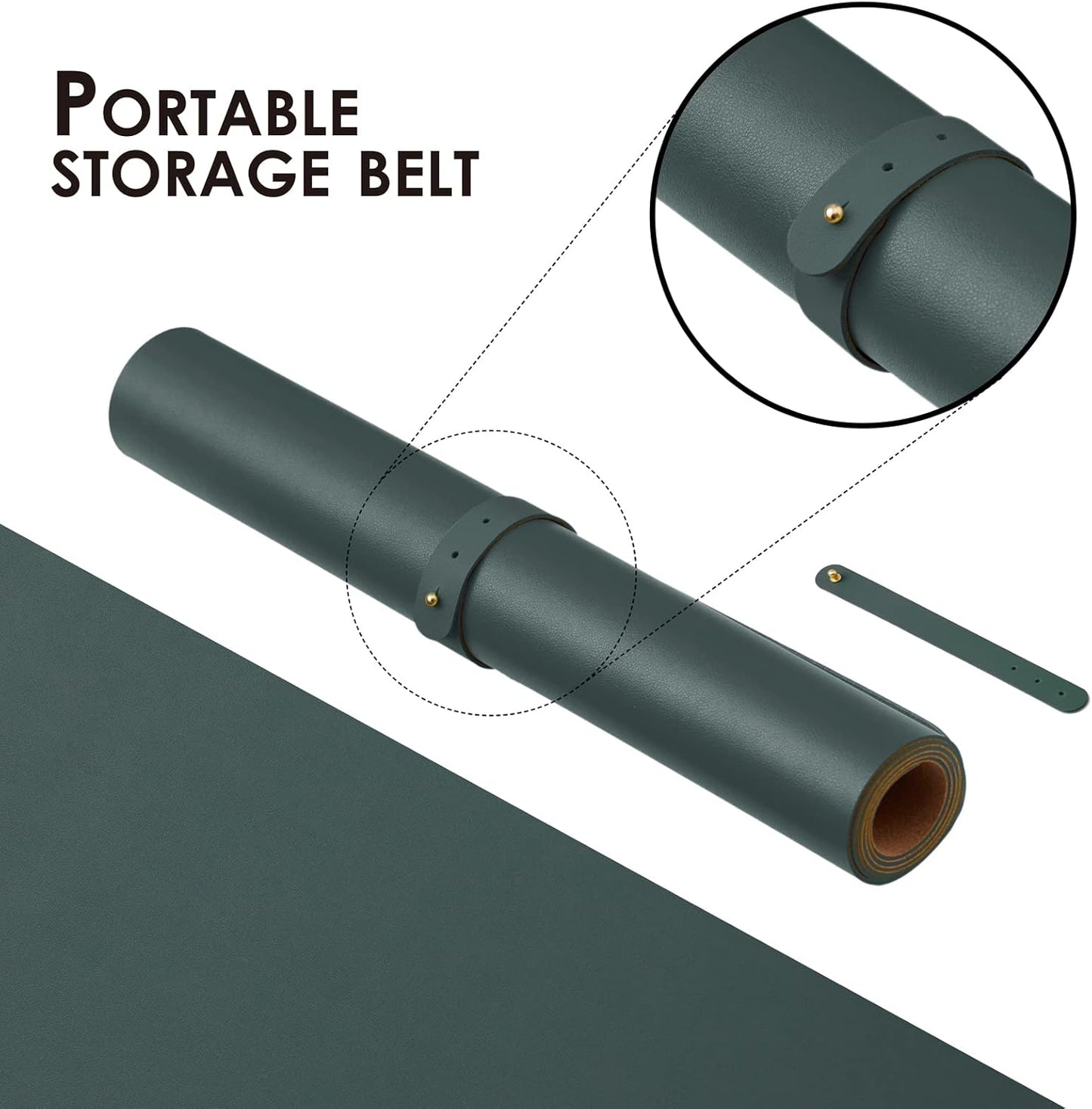 Large Cork Desk Mat - 47.2"x 17" Desk Pad for Office and Home - Ideal for Large Mouse Pad and Desk Mats on Top of Desks(Dark Green)