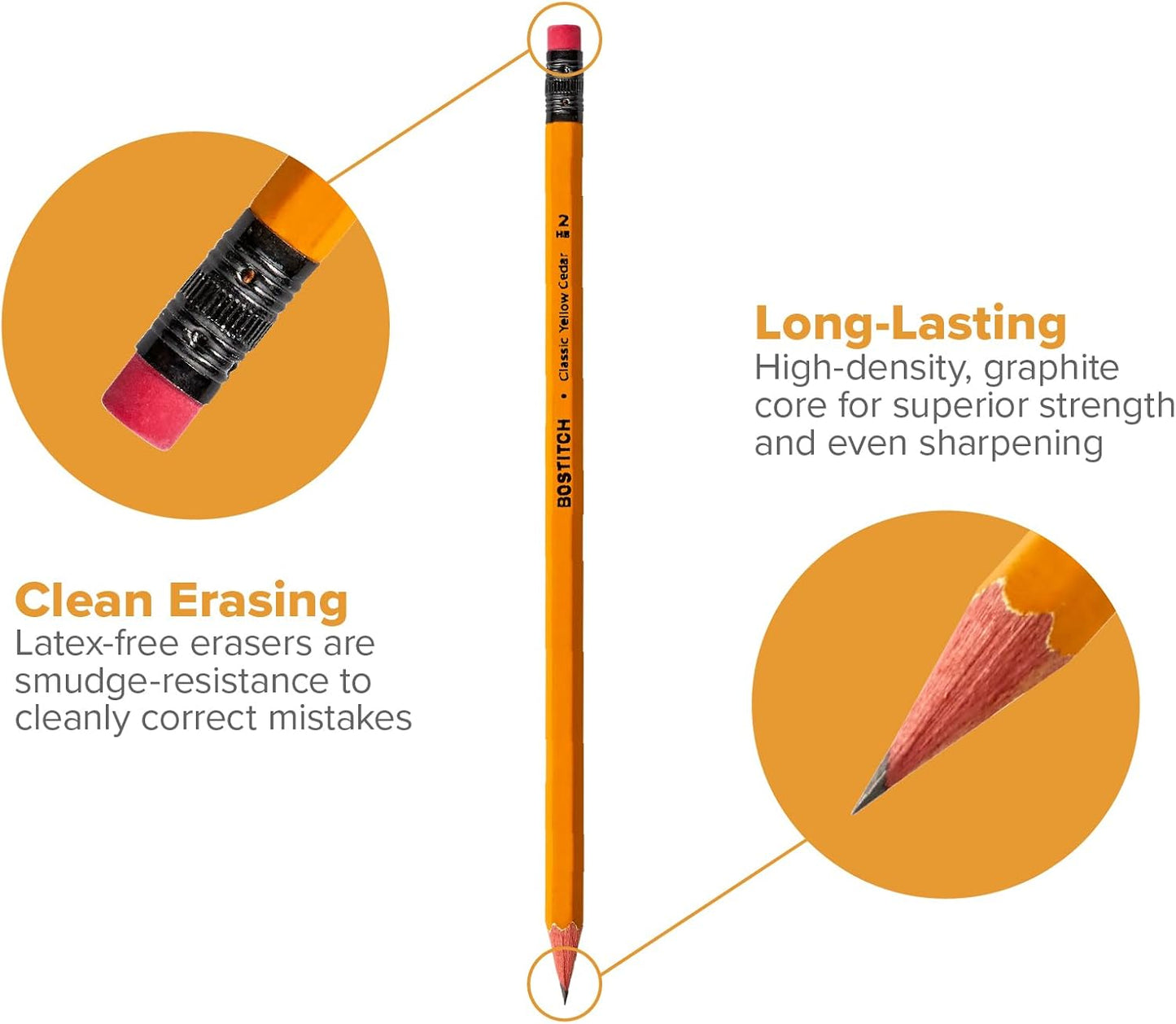 Bostitch Premium American Cedar Pencils, 36 Count