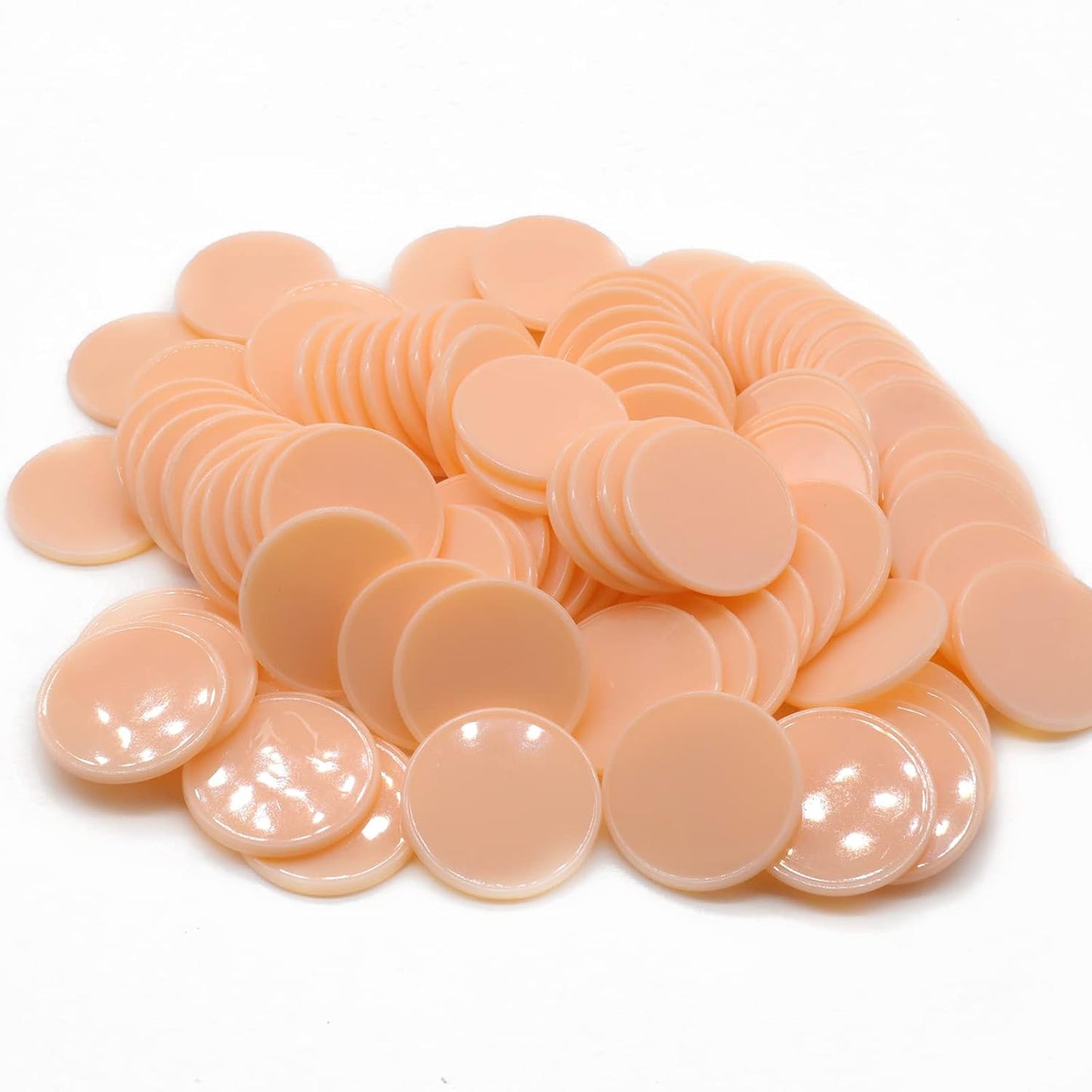 Set of 100 Opaque Plastic Learning Counters Mini Poker Chips Game Tokens with Storage Box (PeachPuff, 1.26 Inch)