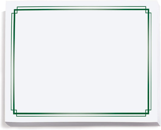 PaperDirect Foil Elegance Specialty Certificates, 50 Sheets of 38lb White Paper, 8½" x 11", Double Green Foil Border, Perfect for Awards, Students, Employees, Volunteers, Course Completion, Diplomas